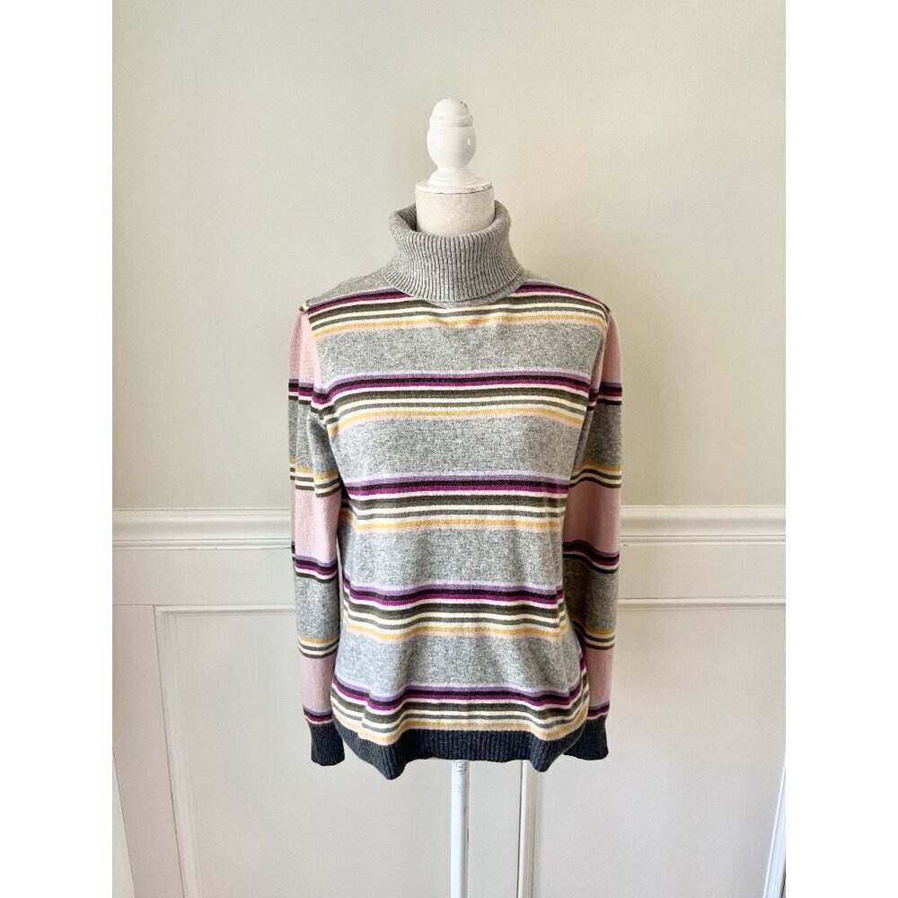 Max Mara Weekend 100% Cashmere Striped Turtleneck Sweater XL